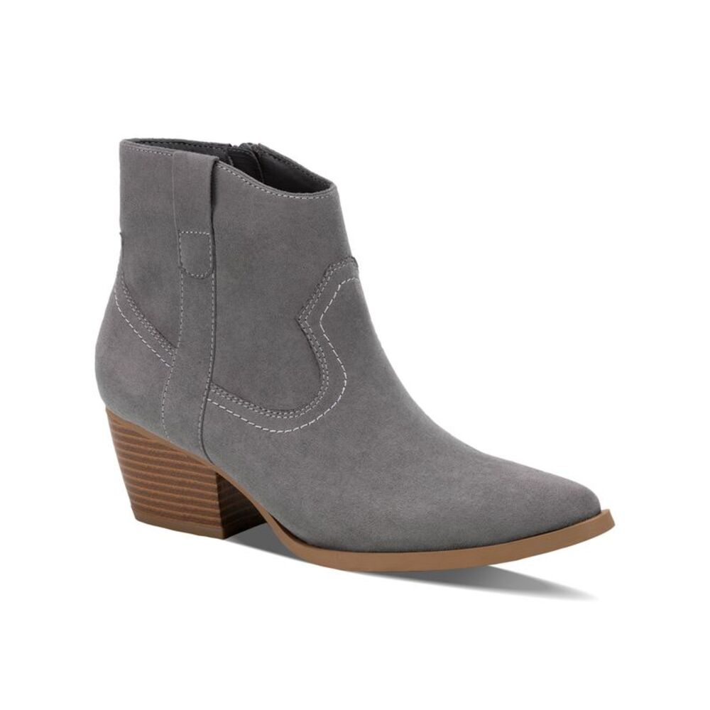 STYLE & COMPANY Womens Gray Perriee Almond Toe Block Heel Western Boot 10 M